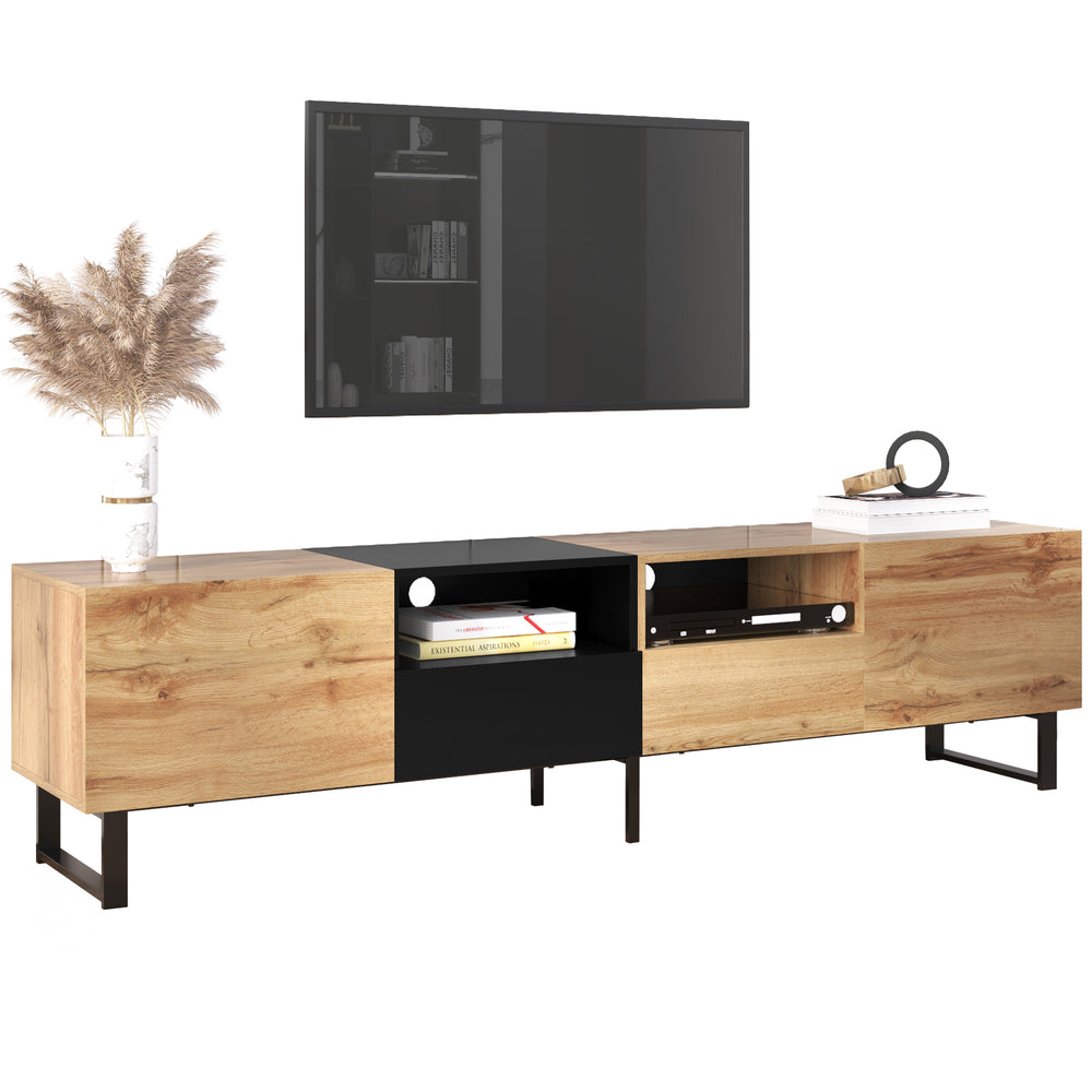 Sleek Media Console with Drop-Down Door and Ample Storage