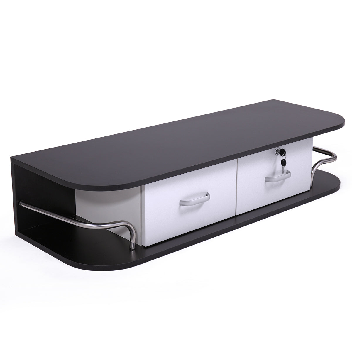 Chic Wall-Mount Barber Station with Lockable Drawer