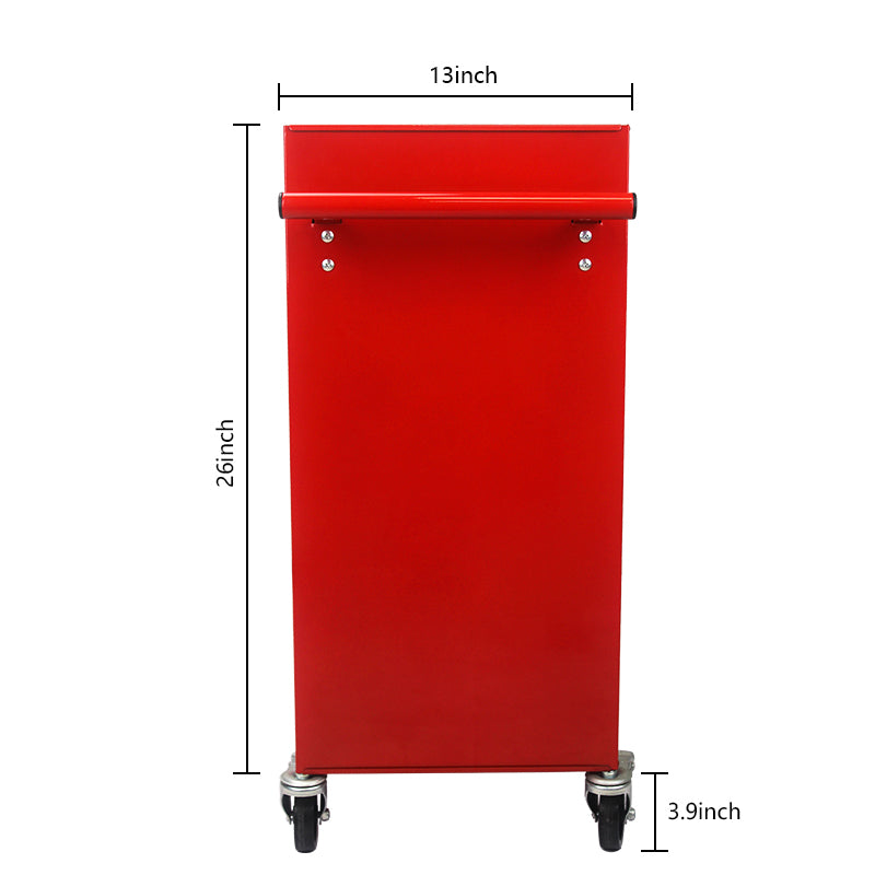 Rolling Red Tool Cart with Four Drawers