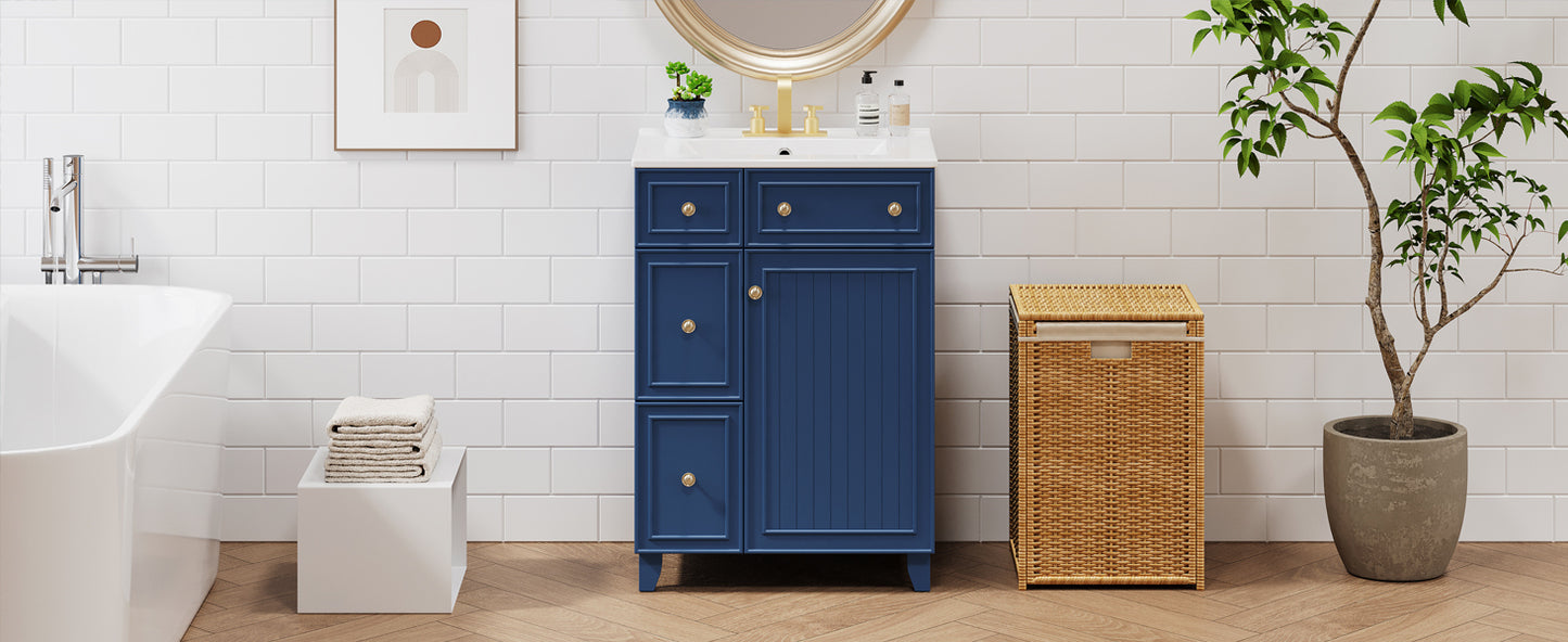 Chic Compact Bathroom Vanity with Sink and Storage