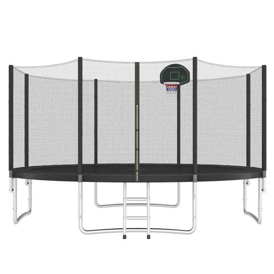 Bouncy Fun Trampoline with Safety Net and Hoop