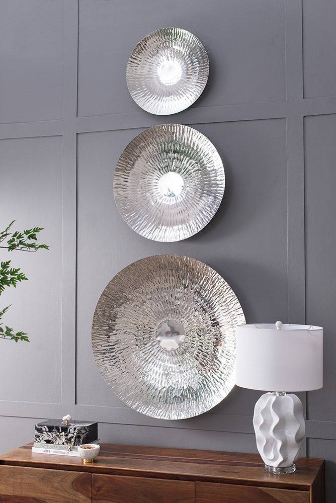 Chic Silver Wall Discs - Set of 3