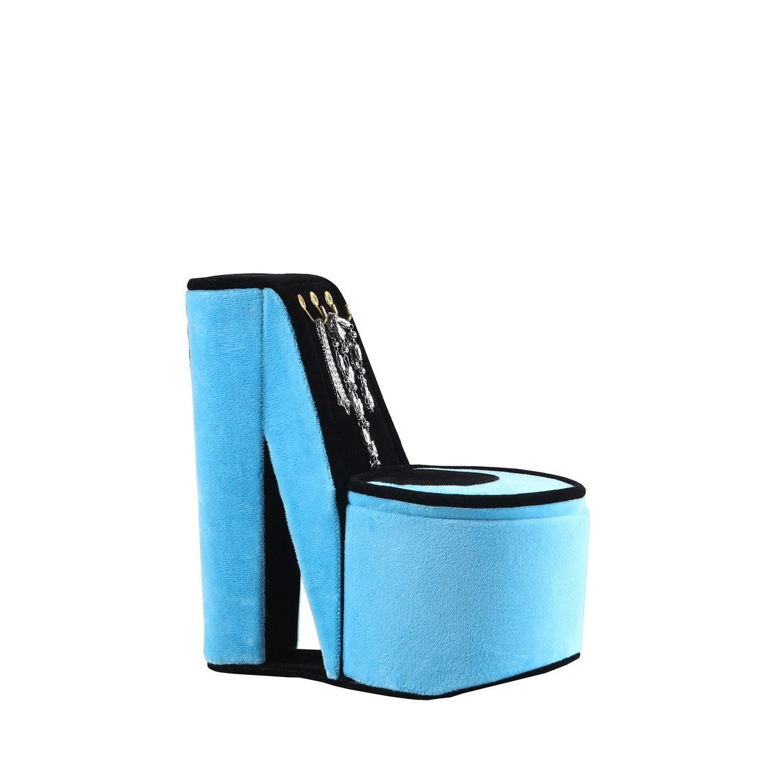 Turquoise Velvet High Heel Jewelry Box