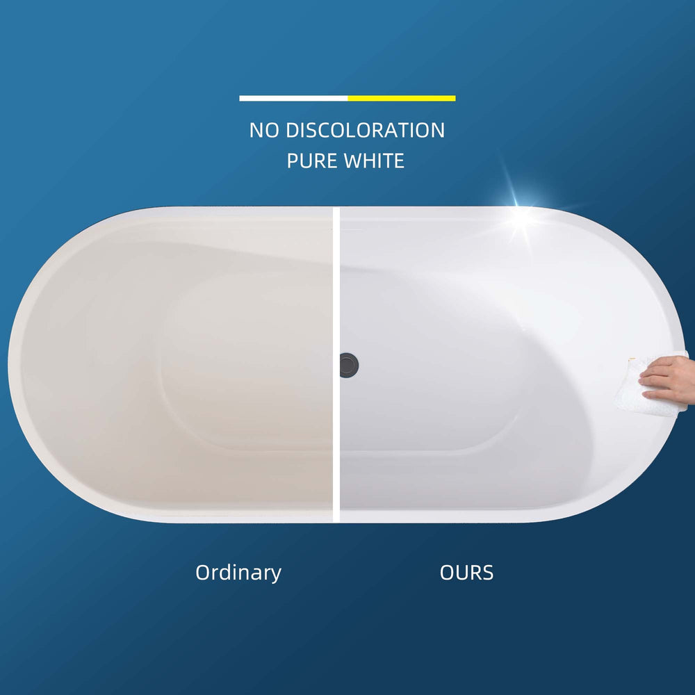 Classic Oval Freestanding Soaking Tub - Luxurious White Design