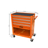 Rolling Orange Tool Cart with 4 Drawers