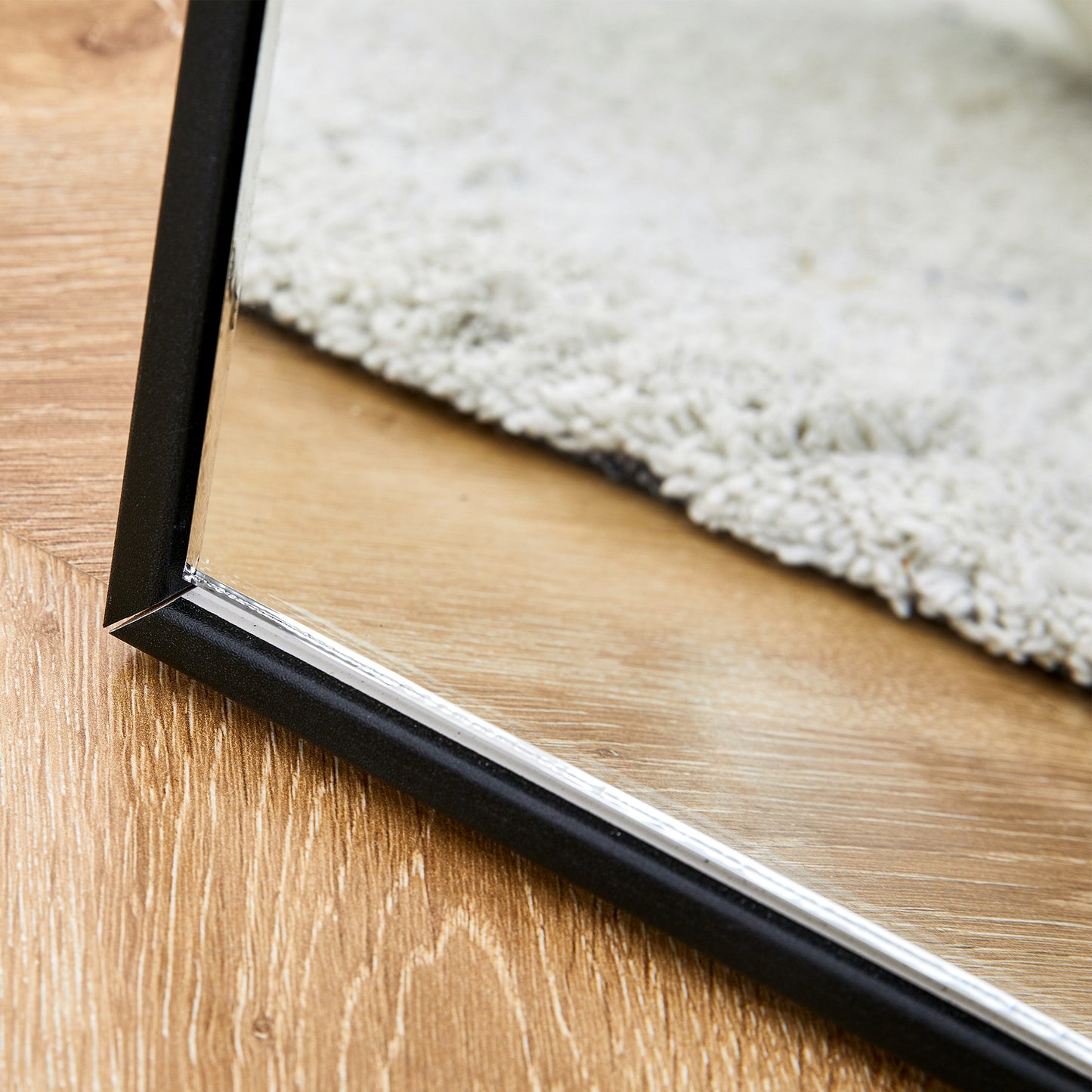 Elegant Full-Length Black Wood Mirror