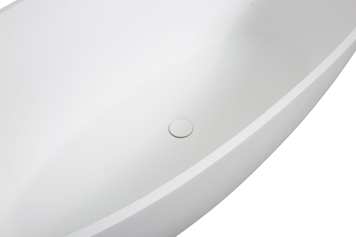 Luxury Stone Resin Soaking Tub - Matte White Elegance