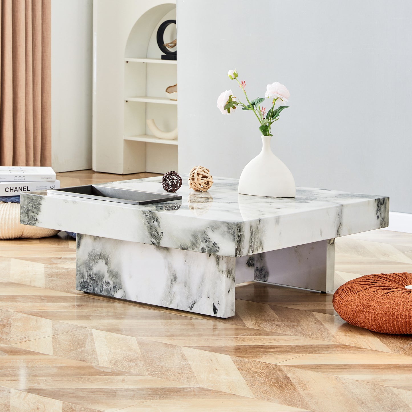 Chic Marble-Style Coffee Table