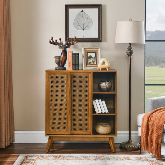 Rattan Charm Sideboard - Stylish Storage for Any Room