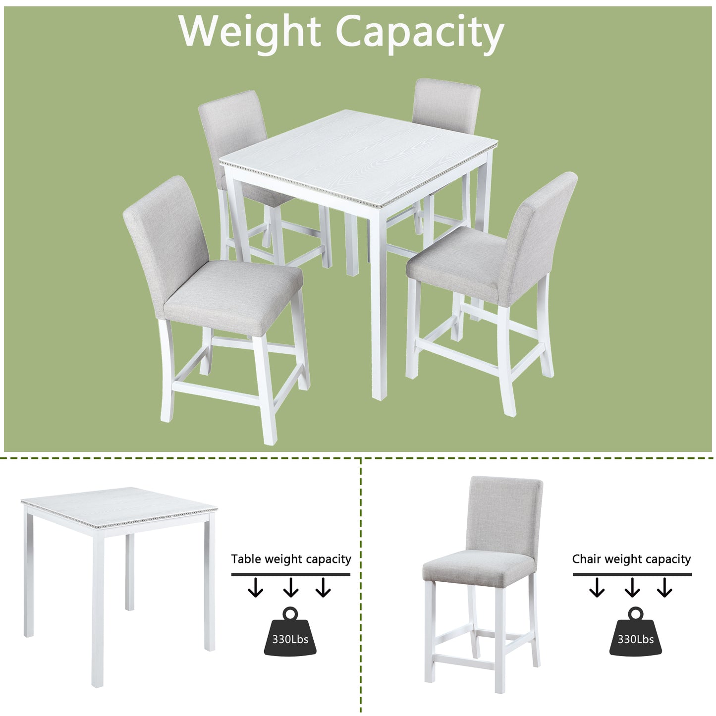 Chic White Counter Height Dining Set