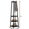 Sleek Black Coat Rack with Storage Shelves