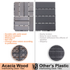 Acacia Interlocking Deck Tiles - Light Gray Outdoor Flooring