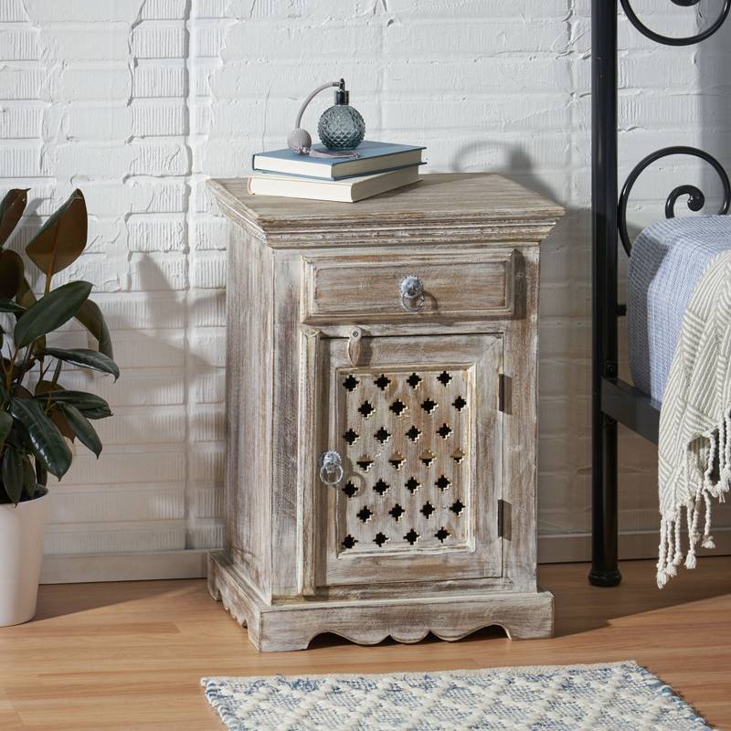Chic Wooden Nightstand with Storage