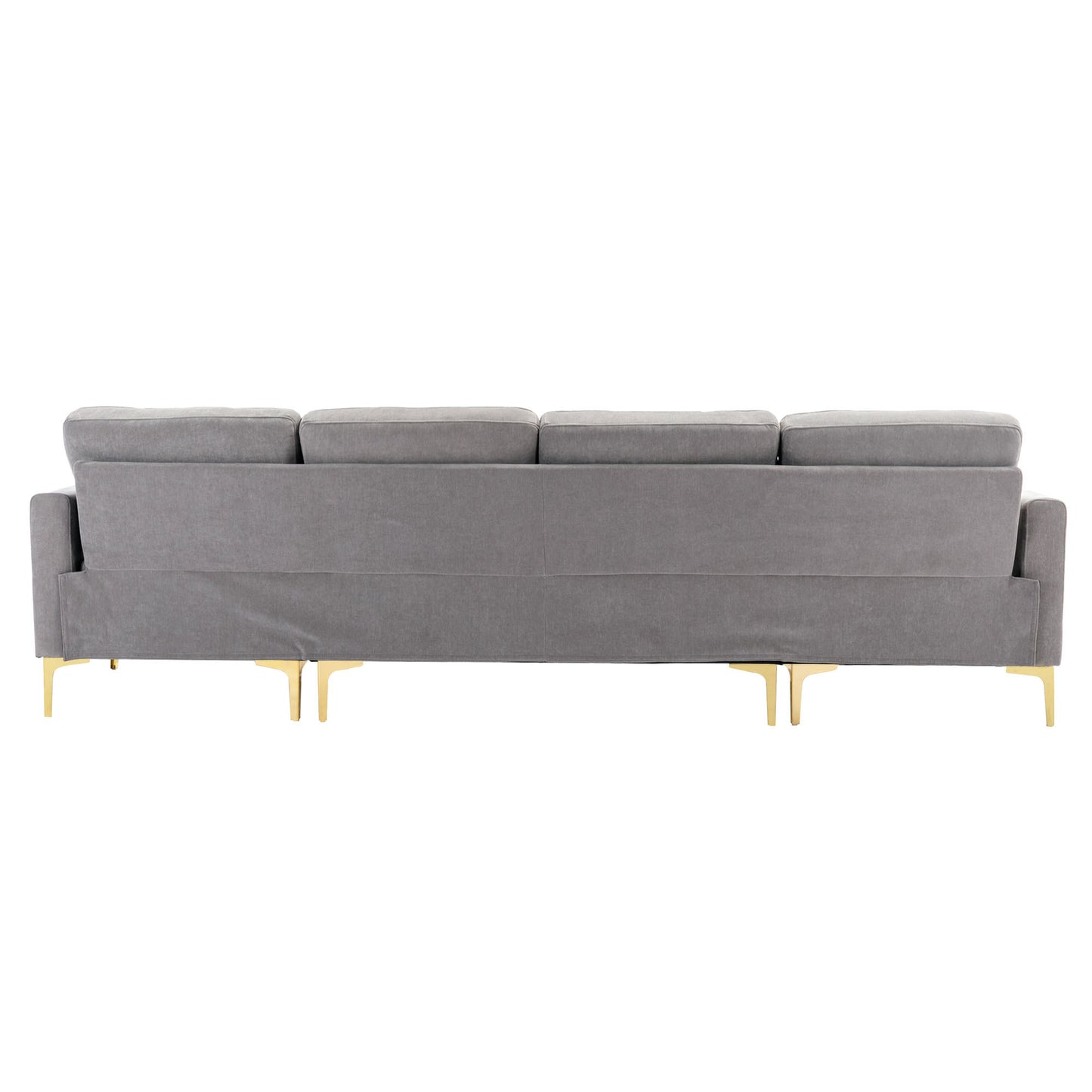 Cozy L-Shaped Sectional Sofa with Movable Ottoman - Light Grey