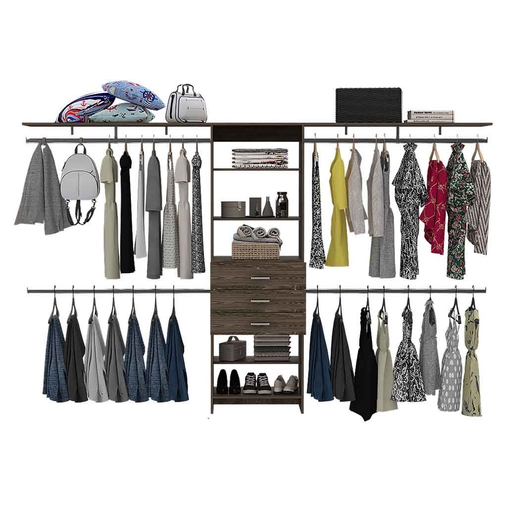 Stylish Walnut Closet Organizer