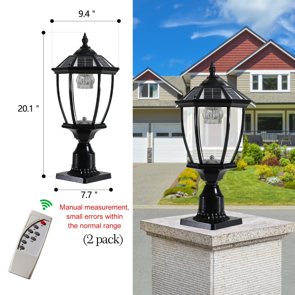 Dimmable Solar Column Lights - Double the Glow!