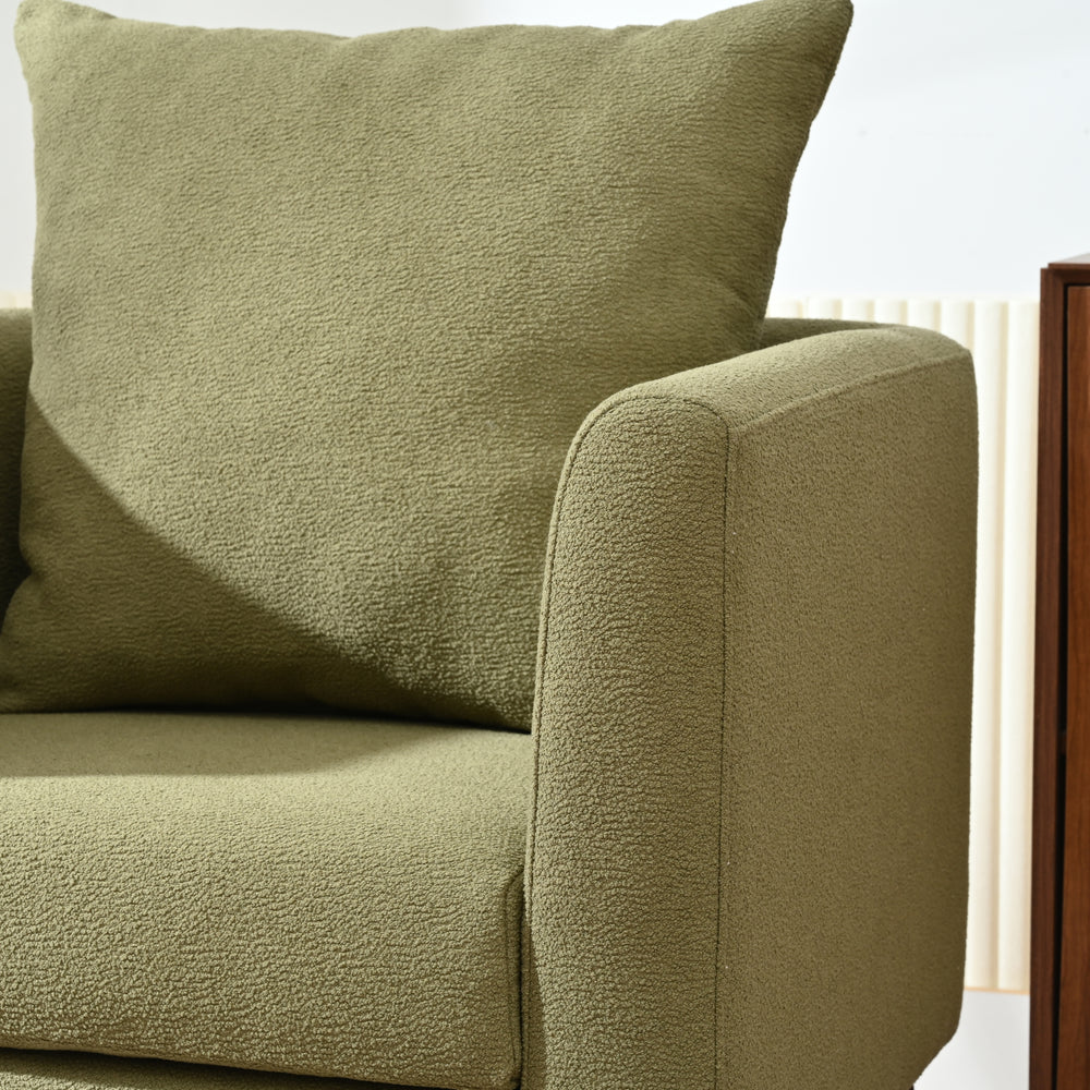 Olive Green Modern Barrel Chair