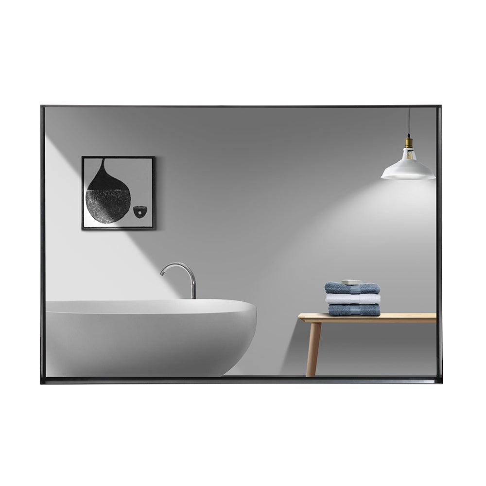 Chic Black Wall-Mount Bathroom Mirror