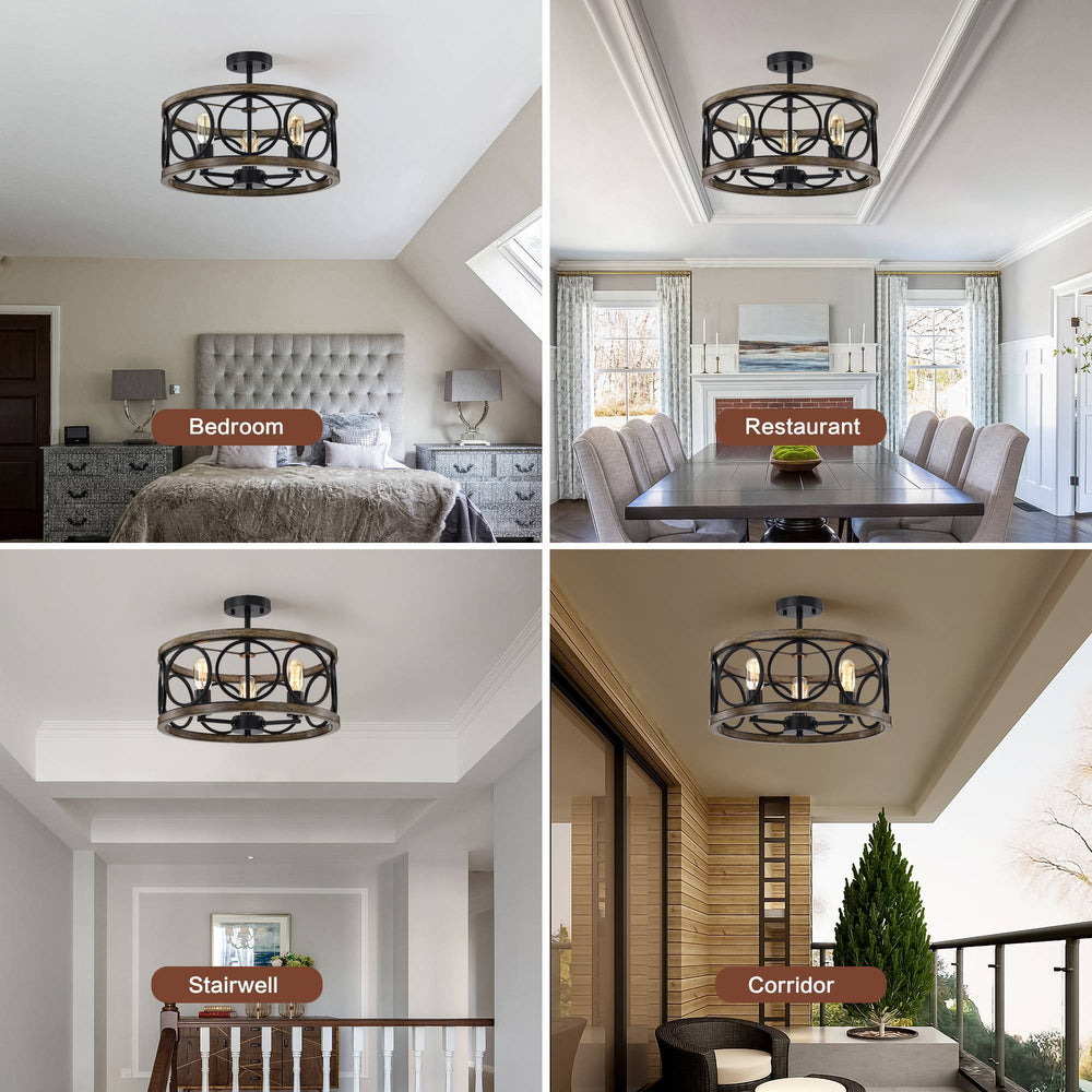 Chic Farmhouse Flush Mount Chandelier