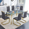 Gleaming Gold Glass Dining Table