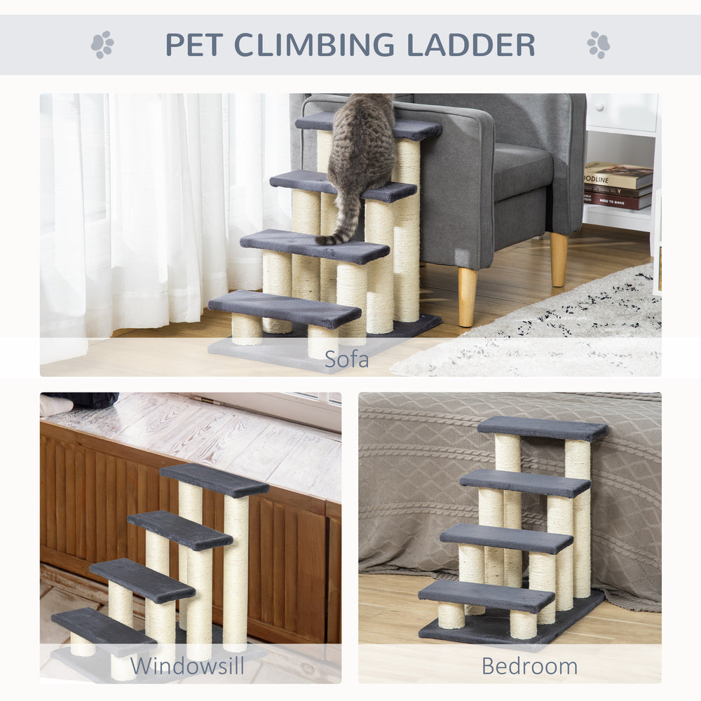 PawHut Cozy Cat Climber with Fun Steps and Scratching Post