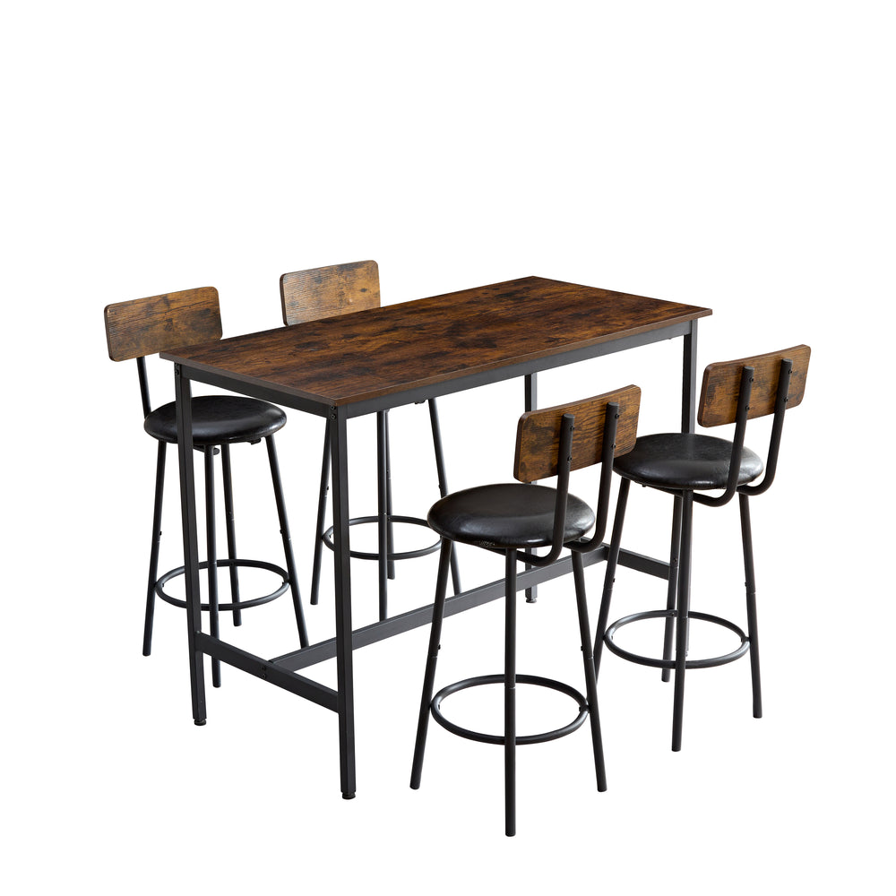 Chic Industrial Bar Set with Cozy Chairs