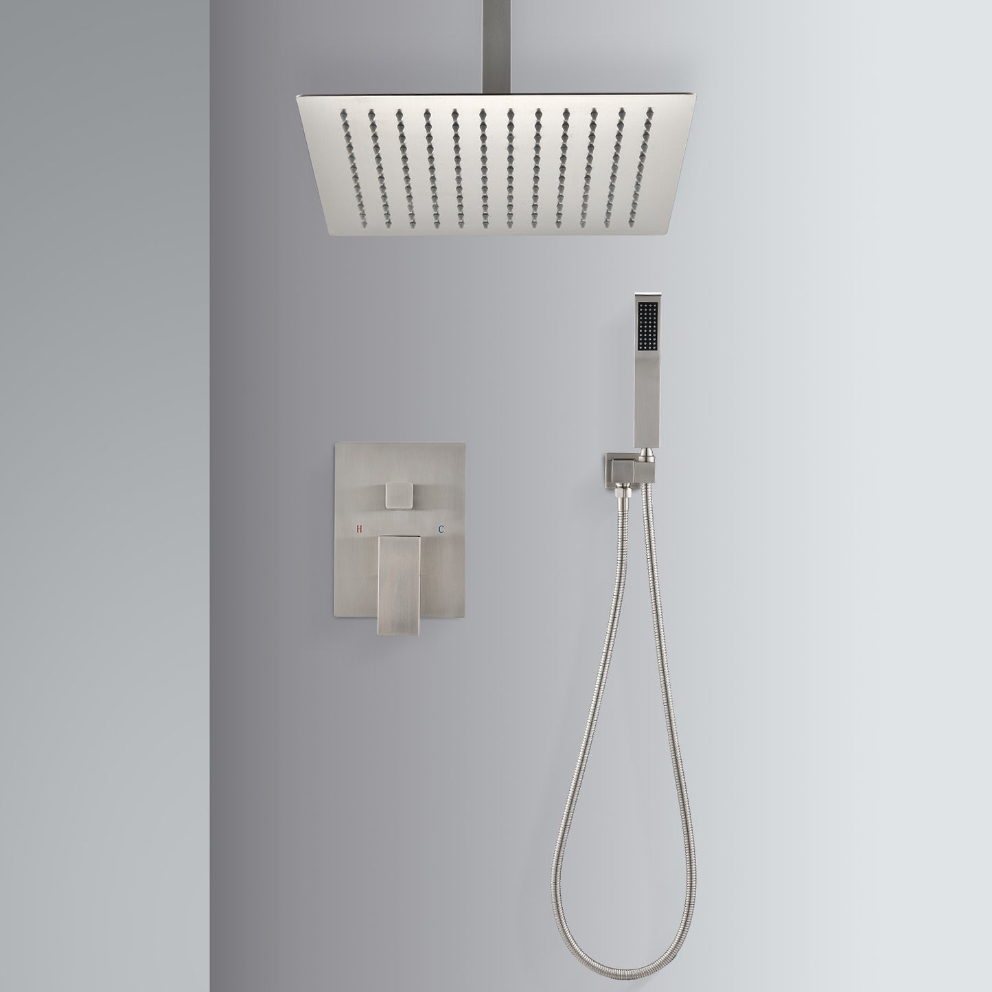 Spa-Like Ceiling Shower Combo with Handheld Wand