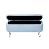 Chic Grey Faux Fur Storage Ottoman with Gold Legs