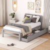 Chic Grey Twin Platform Bed with Storage Drawers