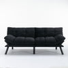 Sleek Black Convertible Sofa Bed