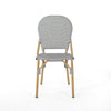 Cozy Bistro Duo: Gray Rattan & Bamboo Chairs