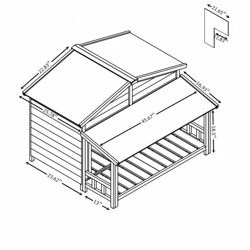 Cozy Cabin Dog House with Porch