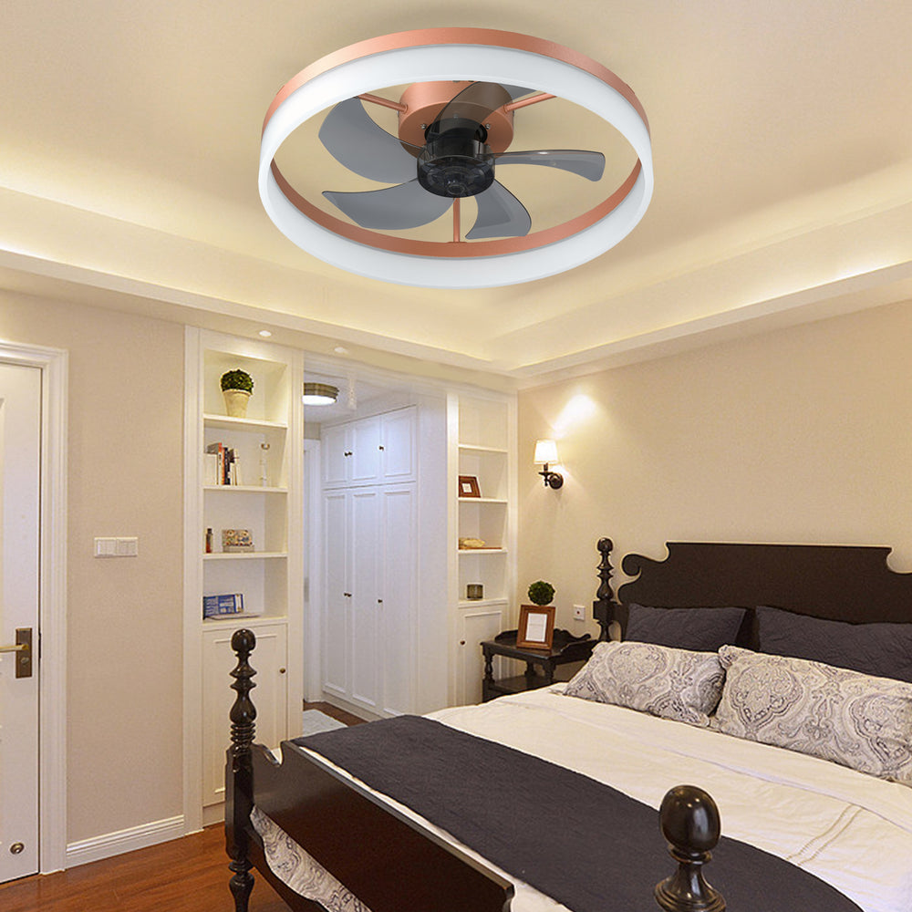 Dimmable Rose Gold Ceiling Fan with LED Lights