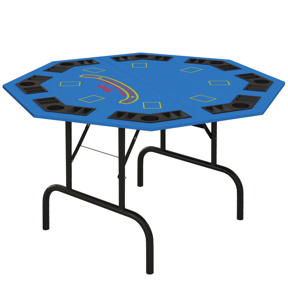 Foldable Octagon Poker Table for 8 with Cup Holders