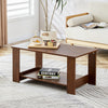 Sleek Walnut Double-Layer Coffee Table