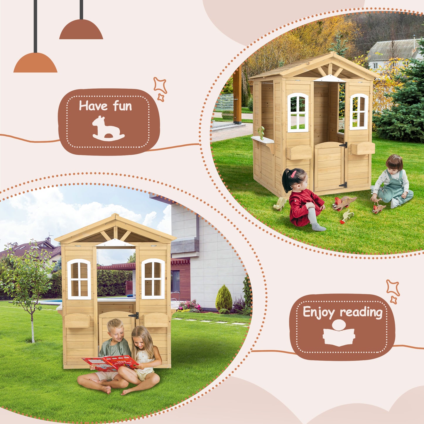 Enchanting Wooden Playhouse for Kids