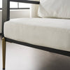 Chic White Accent Armchair with Gold Legs
