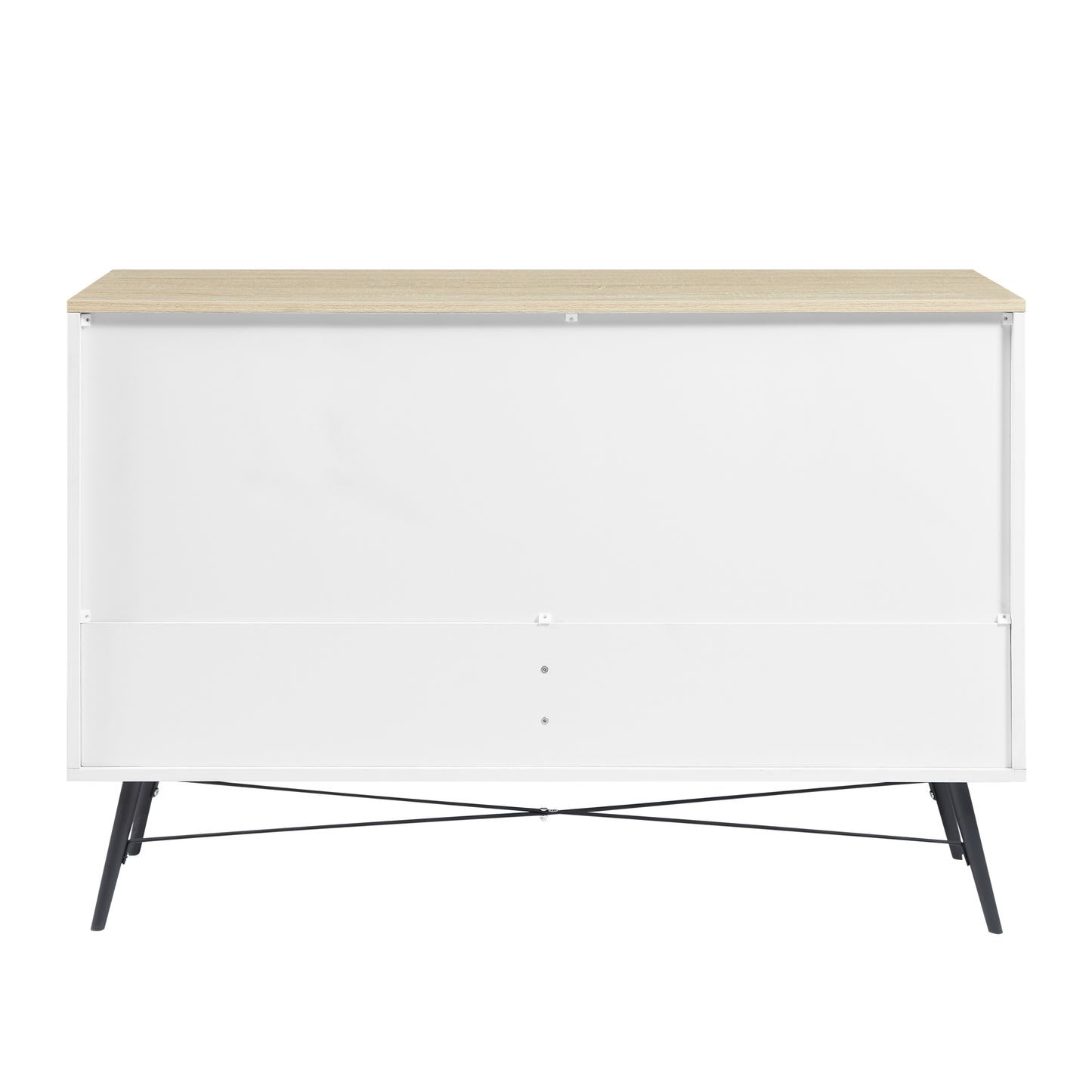 Chic White & Oak 6-Drawer Dresser