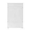 “Chic White Entryway Bench with Rattan Shelves and Shoe Storage”