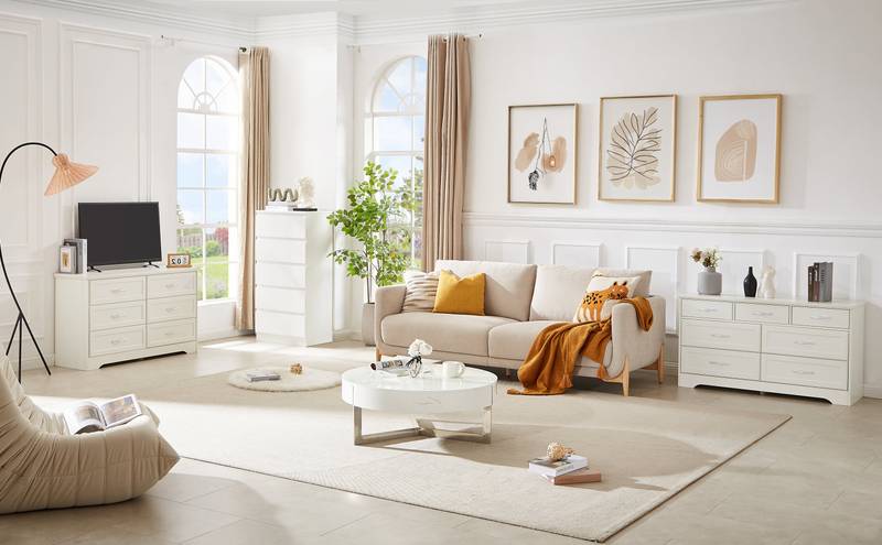 Sleek White 3-Drawer Dresser - Stylish Storage for Any Room