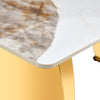 Chic Marble-Top Dining Table with Luxe Gold Legs