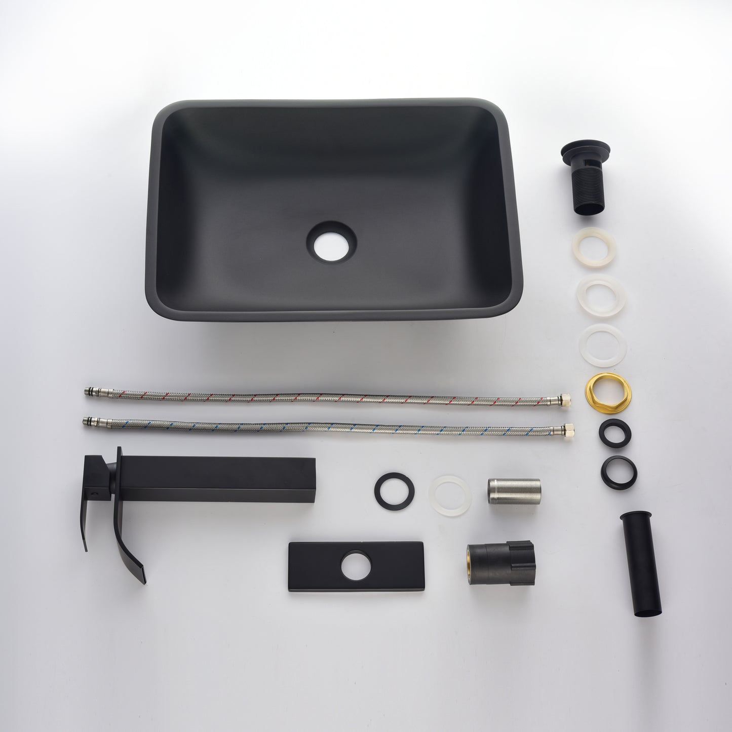 Sleek Black Matte Bathroom Sink Set