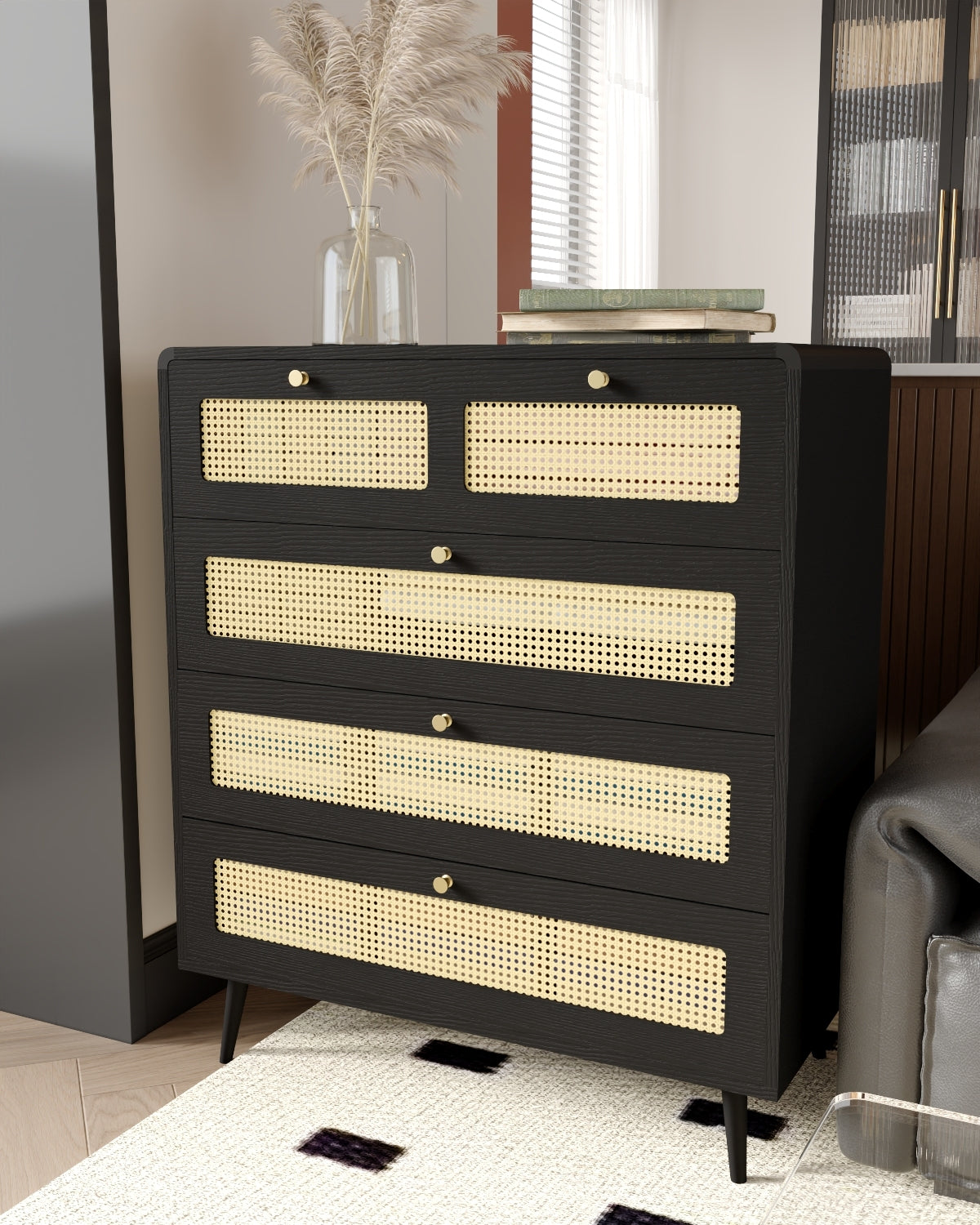 Rattan Charm Dresser - Stylish Storage for Any Room