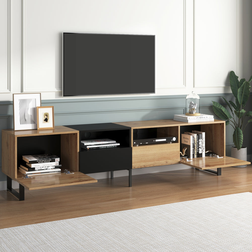 Sleek Media Console with Drop-Down Door and Ample Storage