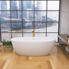 Sleek White Freestanding Soaking Tub with Easy Drain