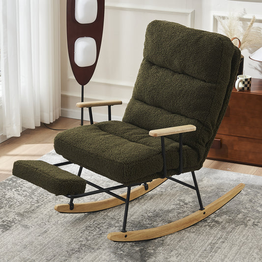 Cozy Glider Rocking Chair with Retractable Footrest - Perfect for Any Room!