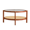 Chic Double-Layer Wood & Glass Coffee Table