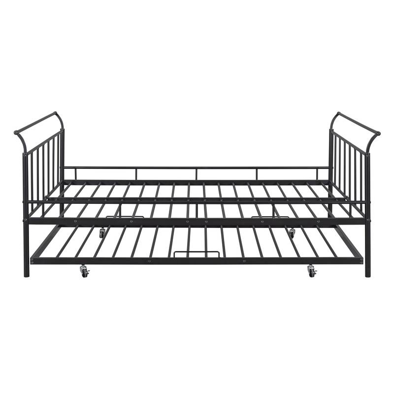 Curvy Black Daybed with Twin Trundle