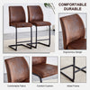 Chic Duo: Suede Cushioned Brown Chairs with Stylish Metal Legs