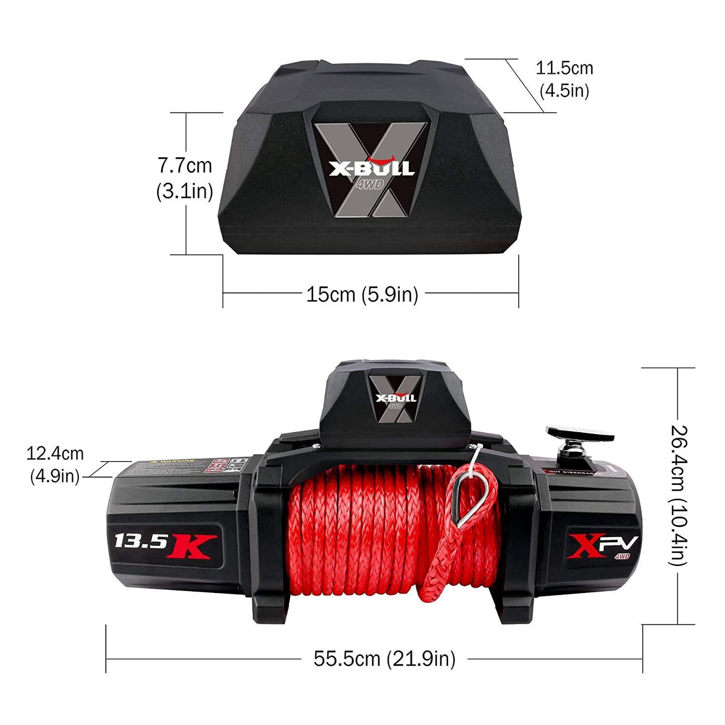 X-BULL Heavy-Duty Electric Winch with Synthetic Rope - Perfect for Jeeps & Trucks!